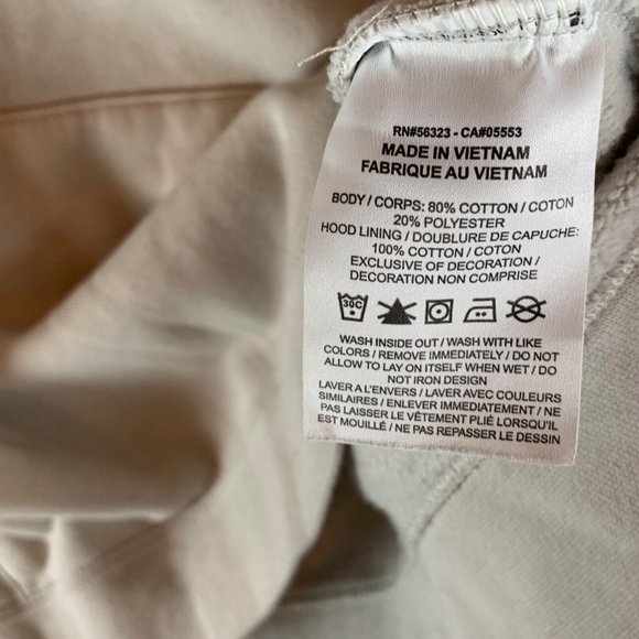 Nike Women's Funnelneck Activewear Cream Pull Over Hooded Sweatshirt Size L 8441 - Picture 6 of 9